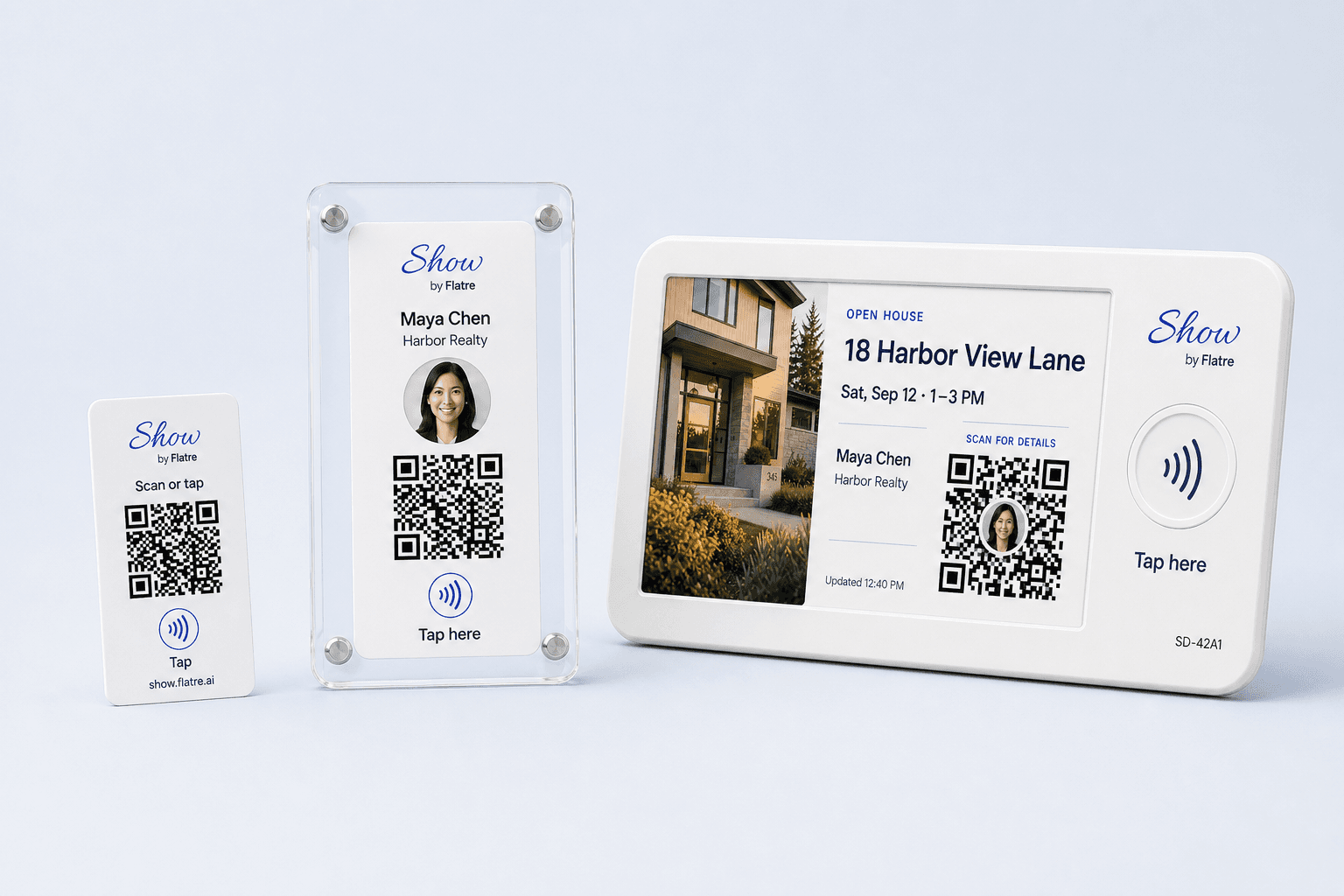 Show Label, Show Card, and Show Display product family